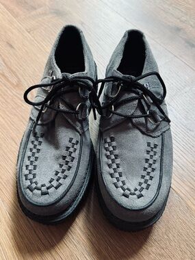 T.U.K. Grey Suede Viva Creeper Shoes
